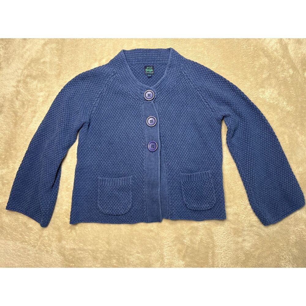 Mini Boden Waffle Knit Cardigan Dark Blue Size Girls 13/14Years Buttons Pockets